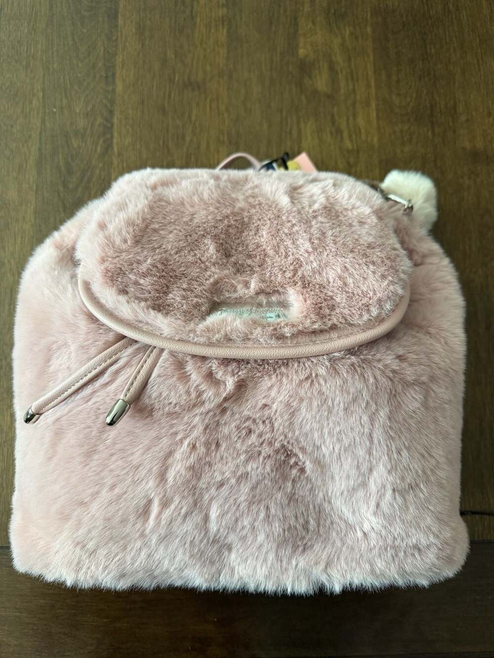Juicy Couture Faux Fur Pink Fluffy Backpack Purse